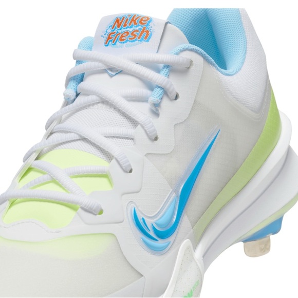 Nike Force Trout 9 Pro baseball cleats 'White Volt Aquarius Blue FQ7941-100 NWOB - Picture 9 of 12